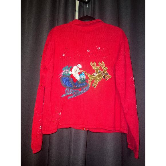 Ugly Christmas Sweater Xmas Cardigan Size Large Vintage - Picture 4 of 4